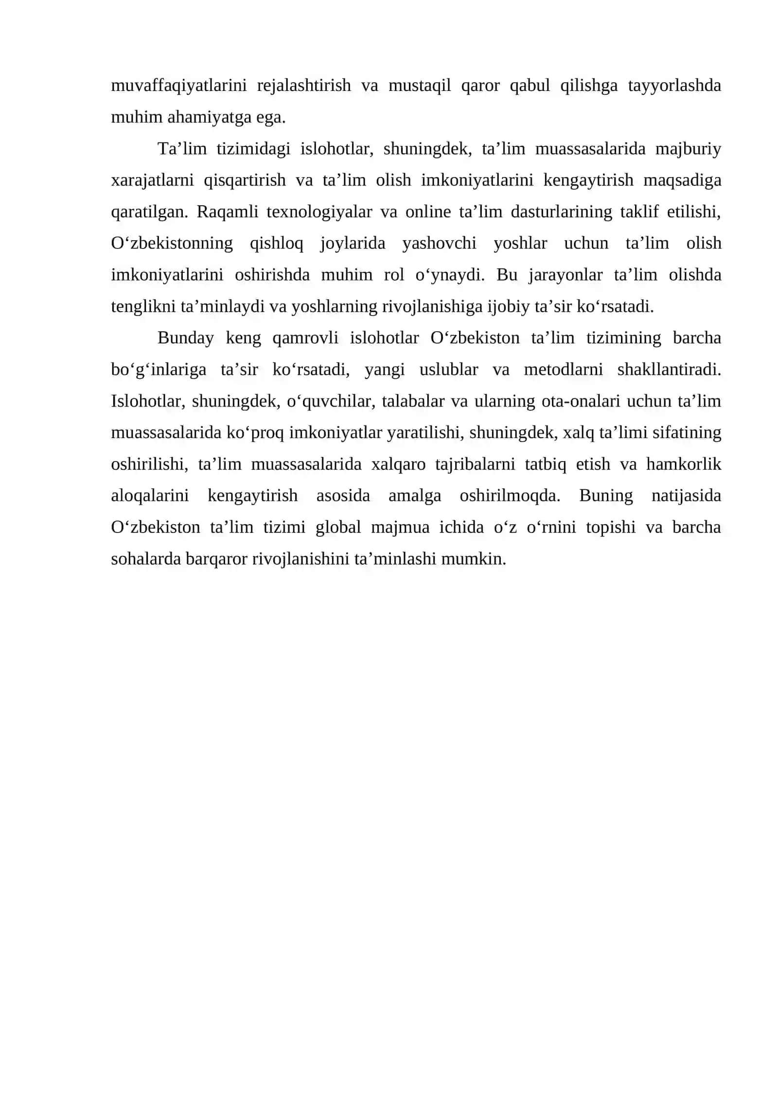 O’ZBEKISTON RESPUBLIKASI TA’LIM TIZIMI ISLOHOTLARI 4