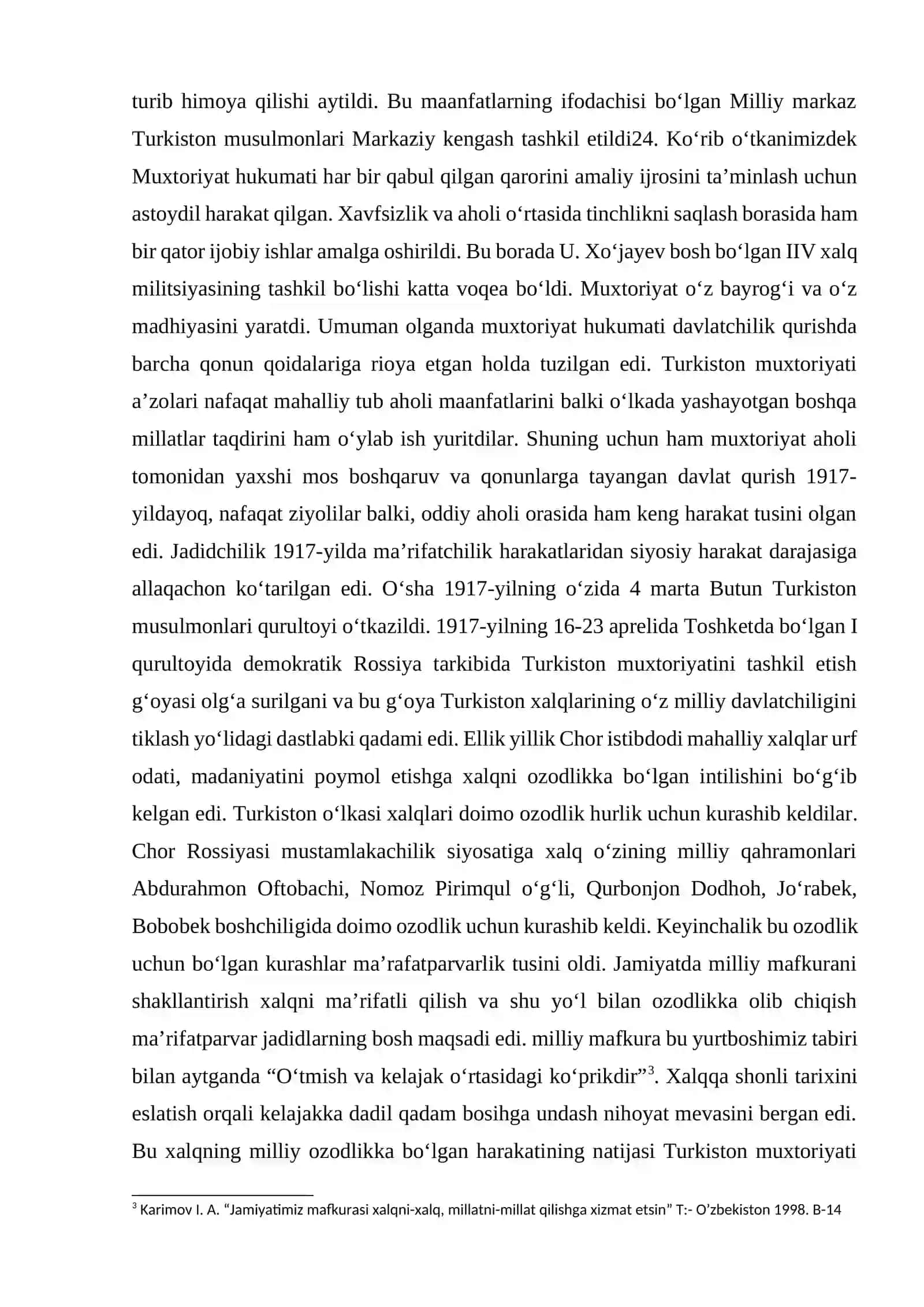TURKISTON MUXTORIYATI - MILLIY DEMOKRATIK DAVLATCHILIKNING DASTLABKI TAJRIBASI 4