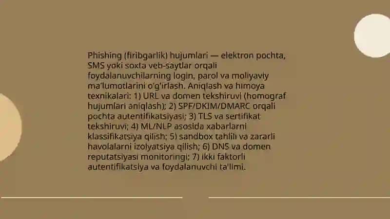 Kiber hujumlar turlari va ularni aniqlash usullari 4