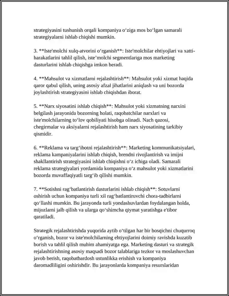 MARKETING DASTURI 4