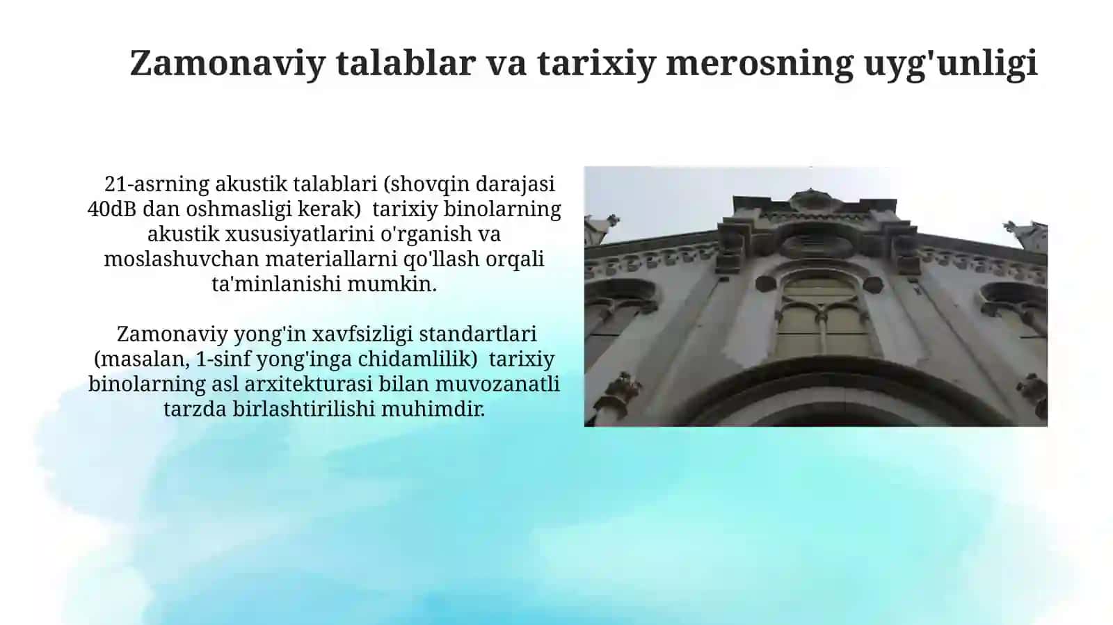 Jamoat binolarining ichki muhitini tashkil etish, jamoat binolarini tarixiy elementlari 4