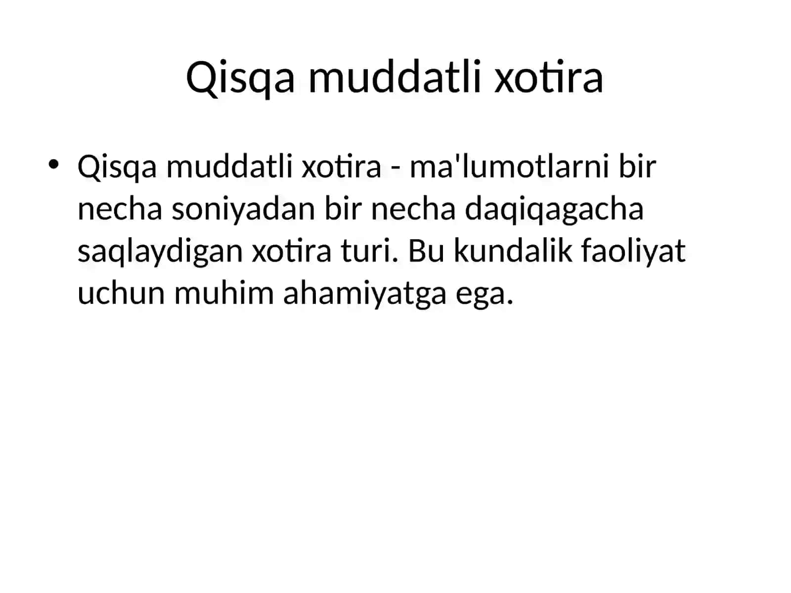 Xotira turlari va qonuniyatlari 4