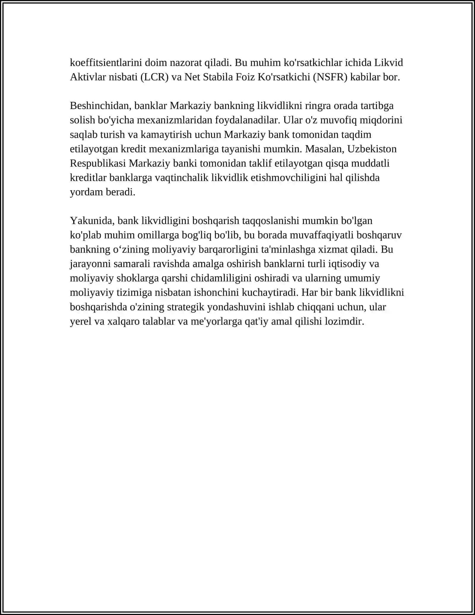 BANK LIKVIDLIGINI BOSHQARISH 4