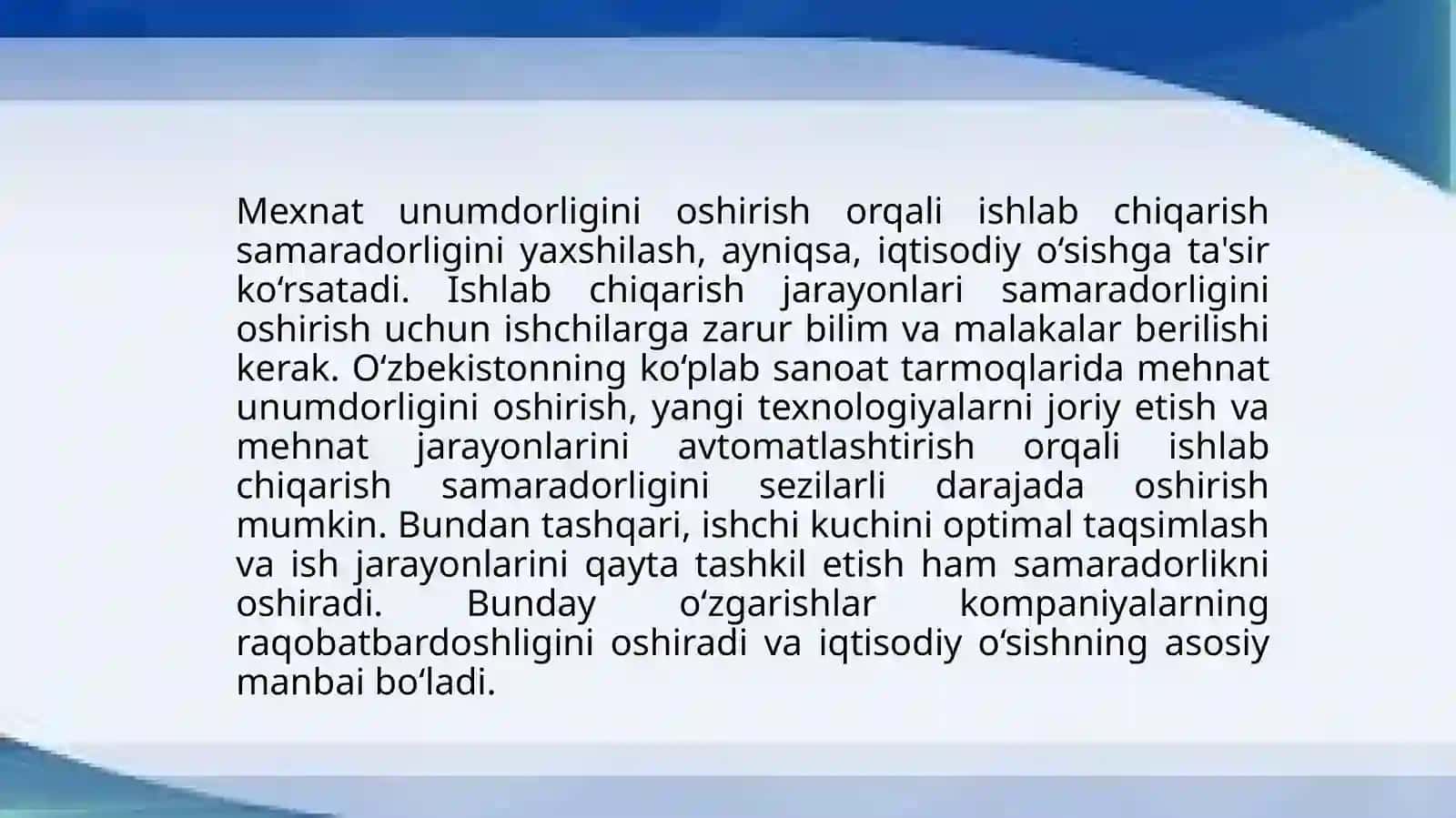 Mexnatunumdorligini oshirish 4