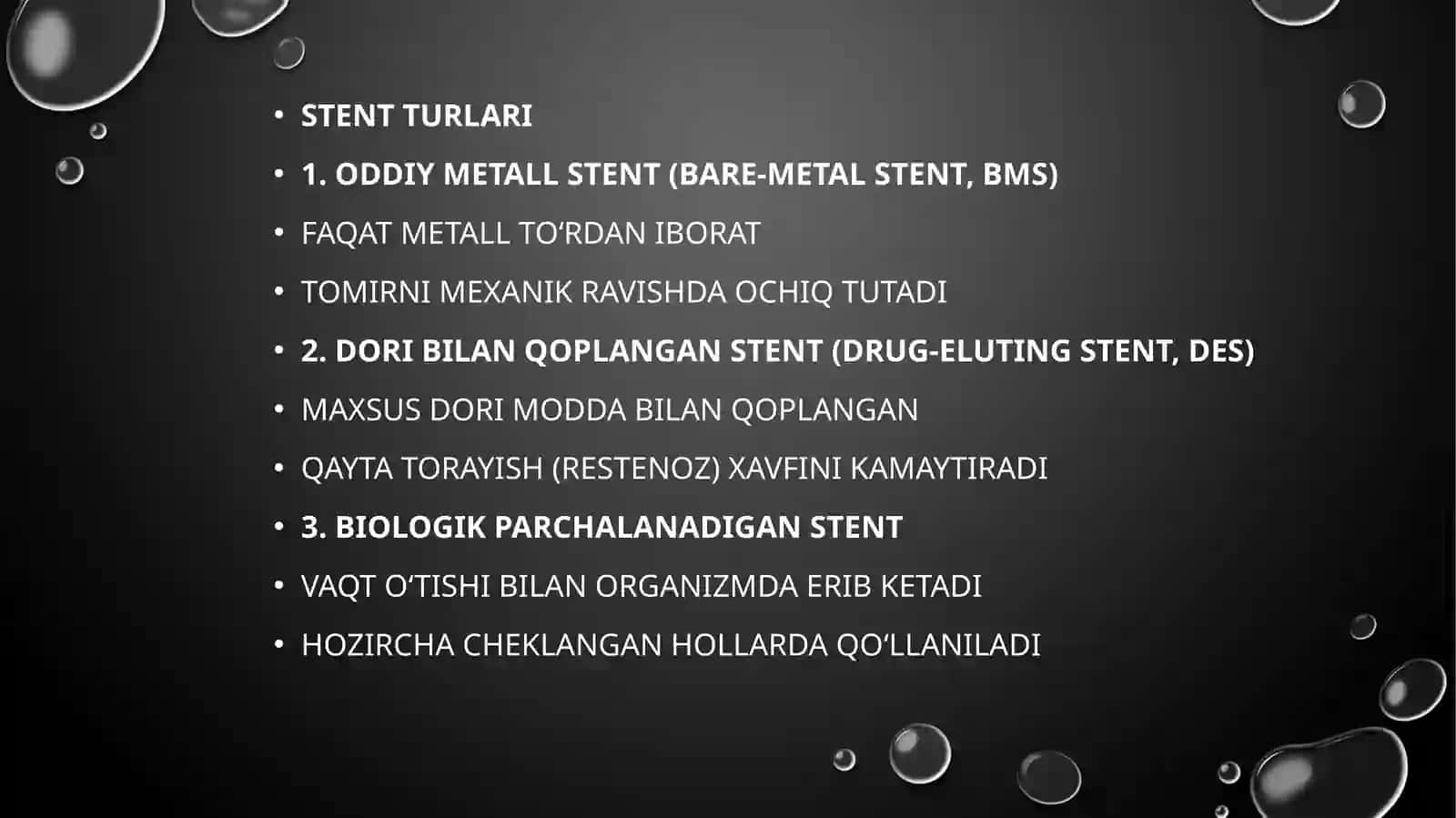 Stentlar haqida umumiy ma’lumot 4