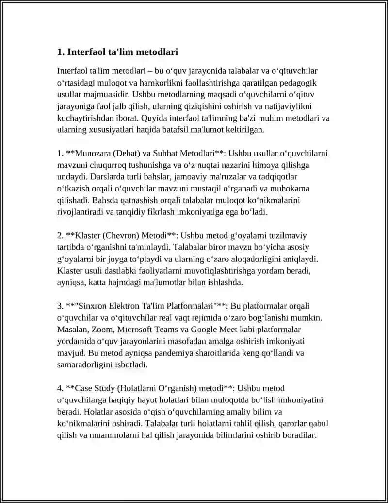 BOSHLANGʻICH SINFLARDA TAʼLIM METODLARI VA VOSITALARI 4