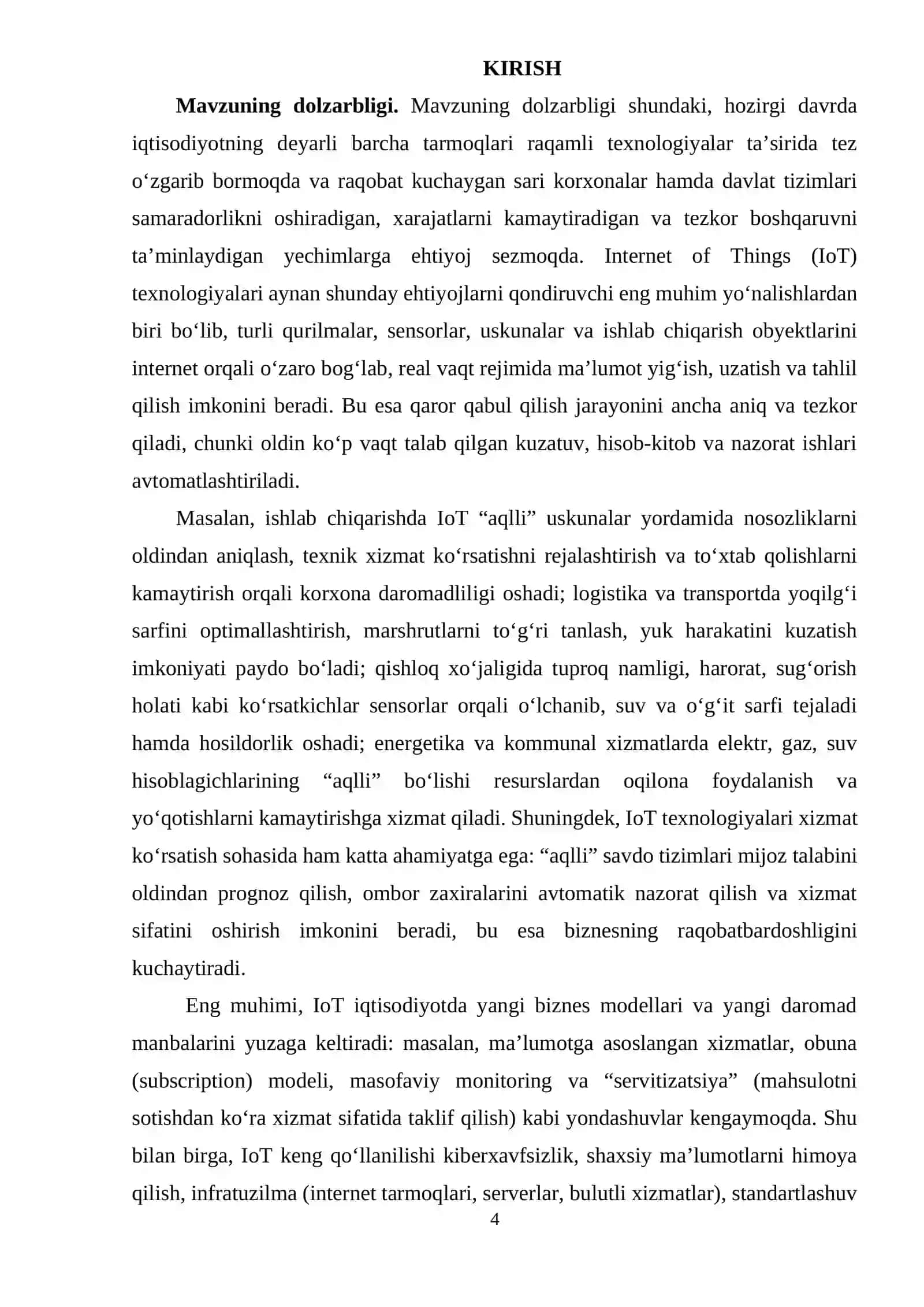 Internet of Things (loT) texnologiyalarining iqtisodiyotga ta'siri 4