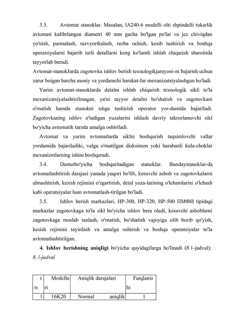 ASOSIY METALL KESUVCHI STANOKLAR VA ULARNING ISHLATILISHI 4