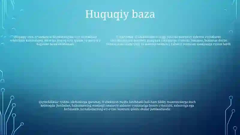O’zbekiston Respublikasida Ommaviy Axborot Vositalarining Faoliyati O’zgarish Va Muammolar 4