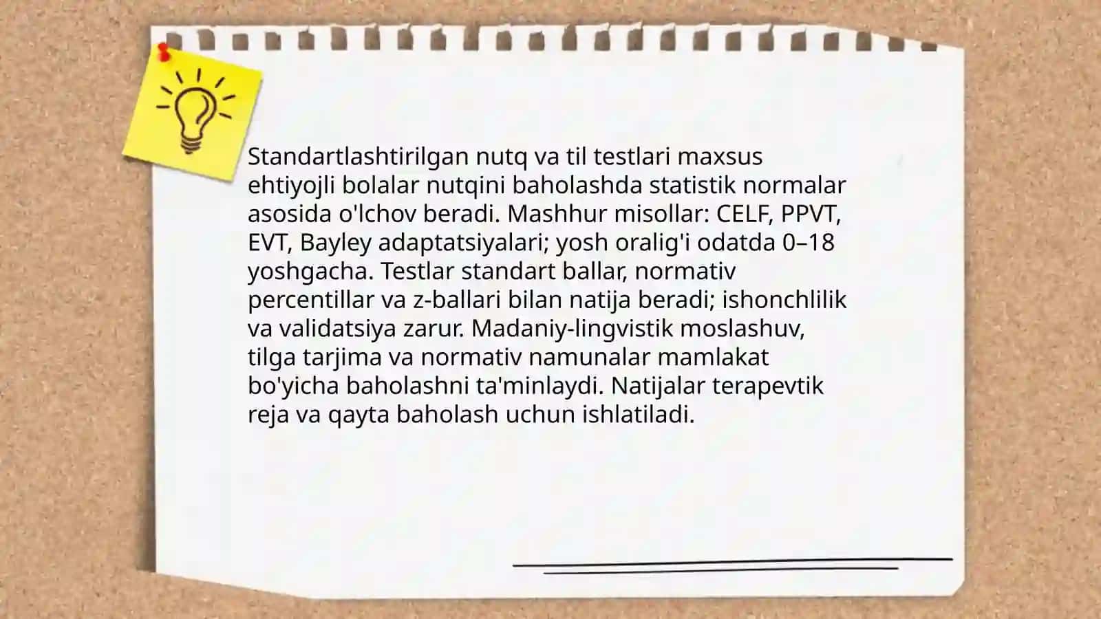 Nutq skriningi usullari va tezkor tekshiruvlar 4