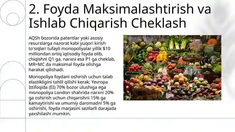 Monopoliya va o'lik vazn yo'qotishi 4