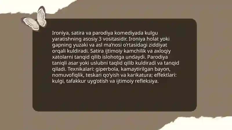 Komediya janriga xos asarlar tahlili 4