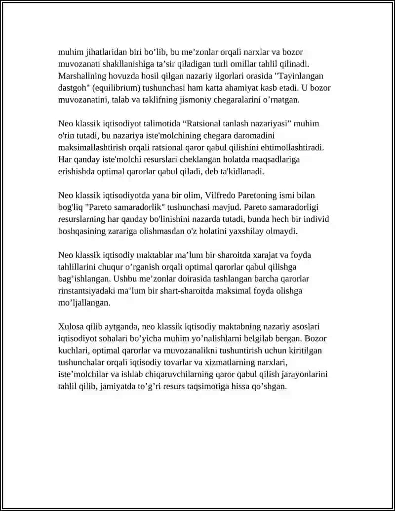 NEO KLASSIK IQTISODIY MAKTABLAR 4