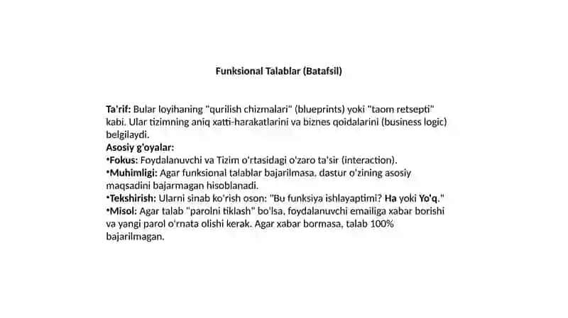Funksional va nofunksional talablar 4