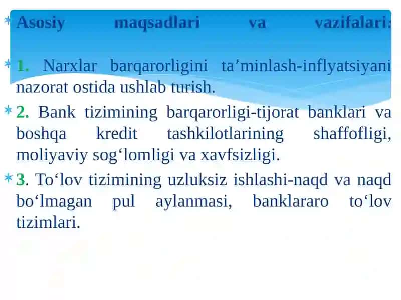 MARKAZIY BANK VA UNING FUNKSIYALARI 4