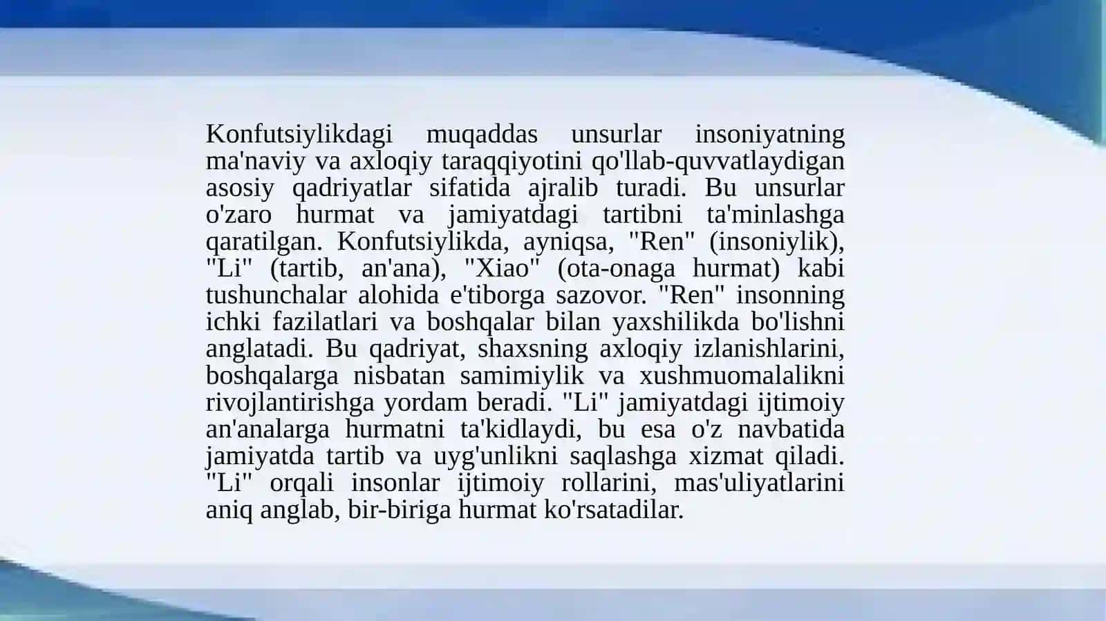 Konfutsiylikda Muqaddas Sunlar va Ular O'rtasidagi O'zlash Amallari 4