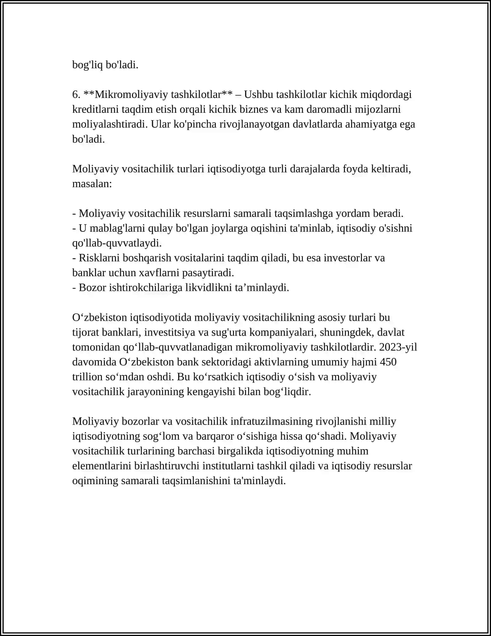 MOLIYAVIY VOSITACHILAR VA ULARNING TURLARI 4