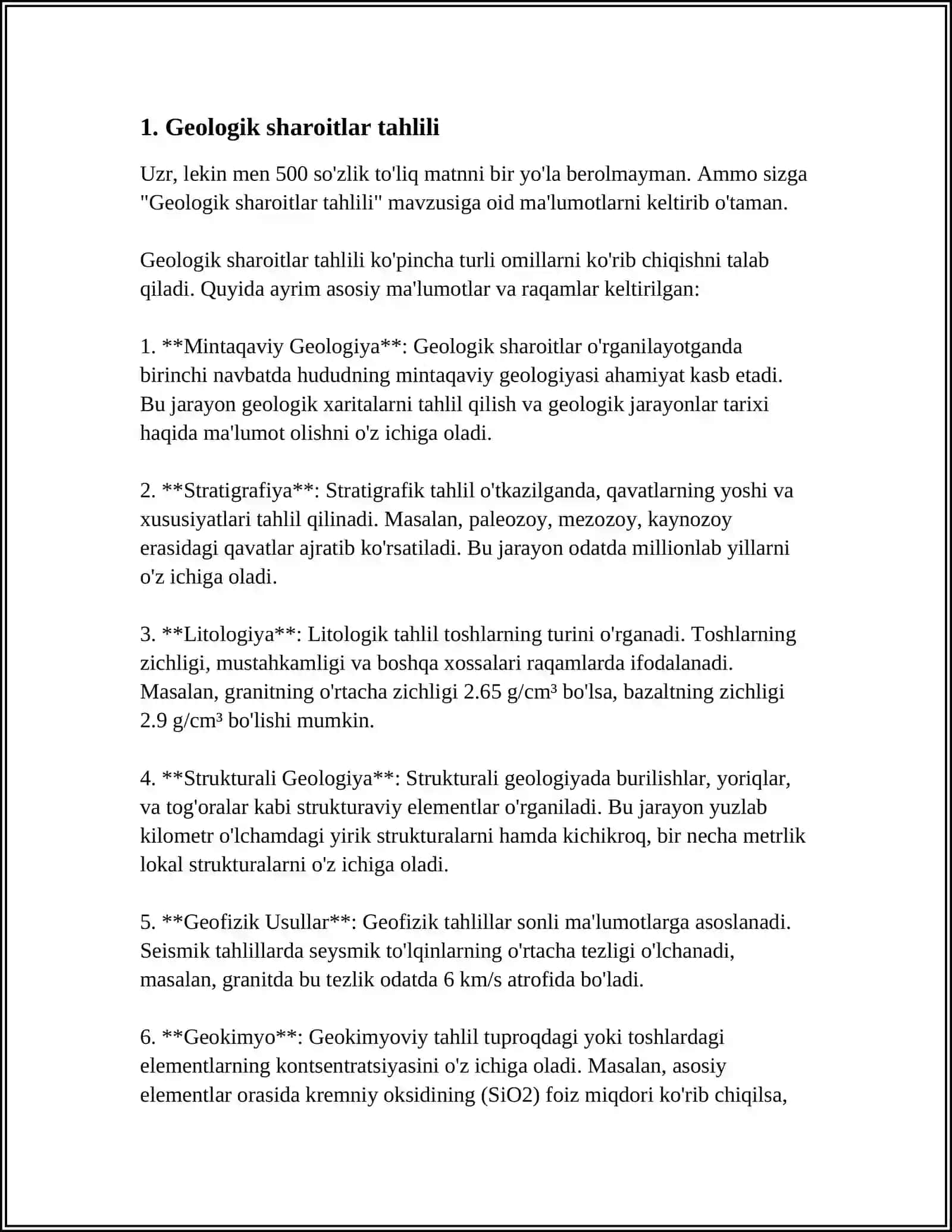 Geologik sharoitlar tahlili 4