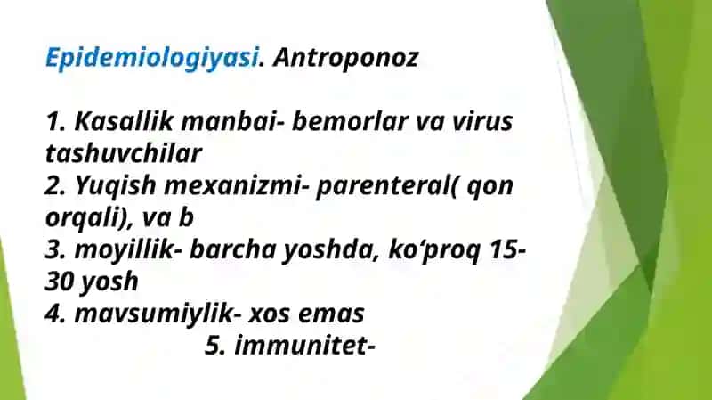 Virusli gepatit C etiologiyasi, patogenezi va davolash 4
