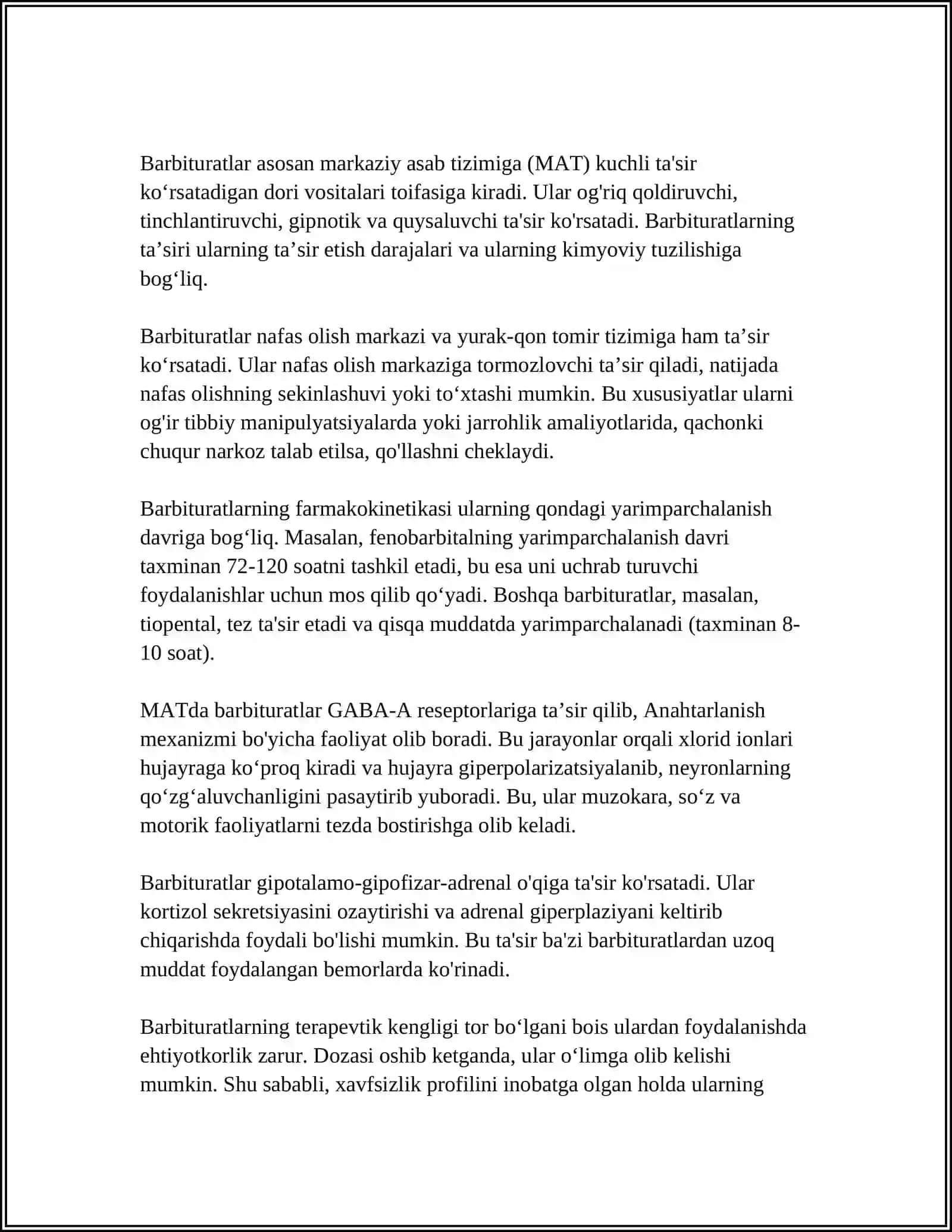 BАRBITUR KISLОTА VА UNING АSОSIDА ОLINGАN DОRI VОSITАLАRI 4