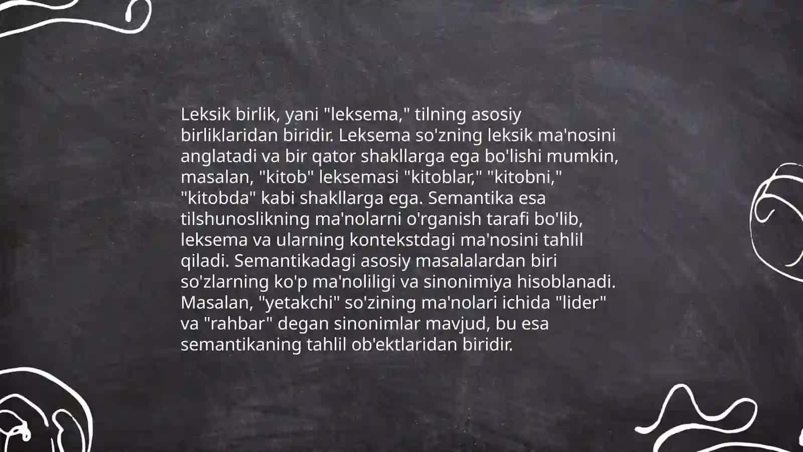 Leksemaning shakl va maʼno tuzilishi. Leksema va soʻz 4