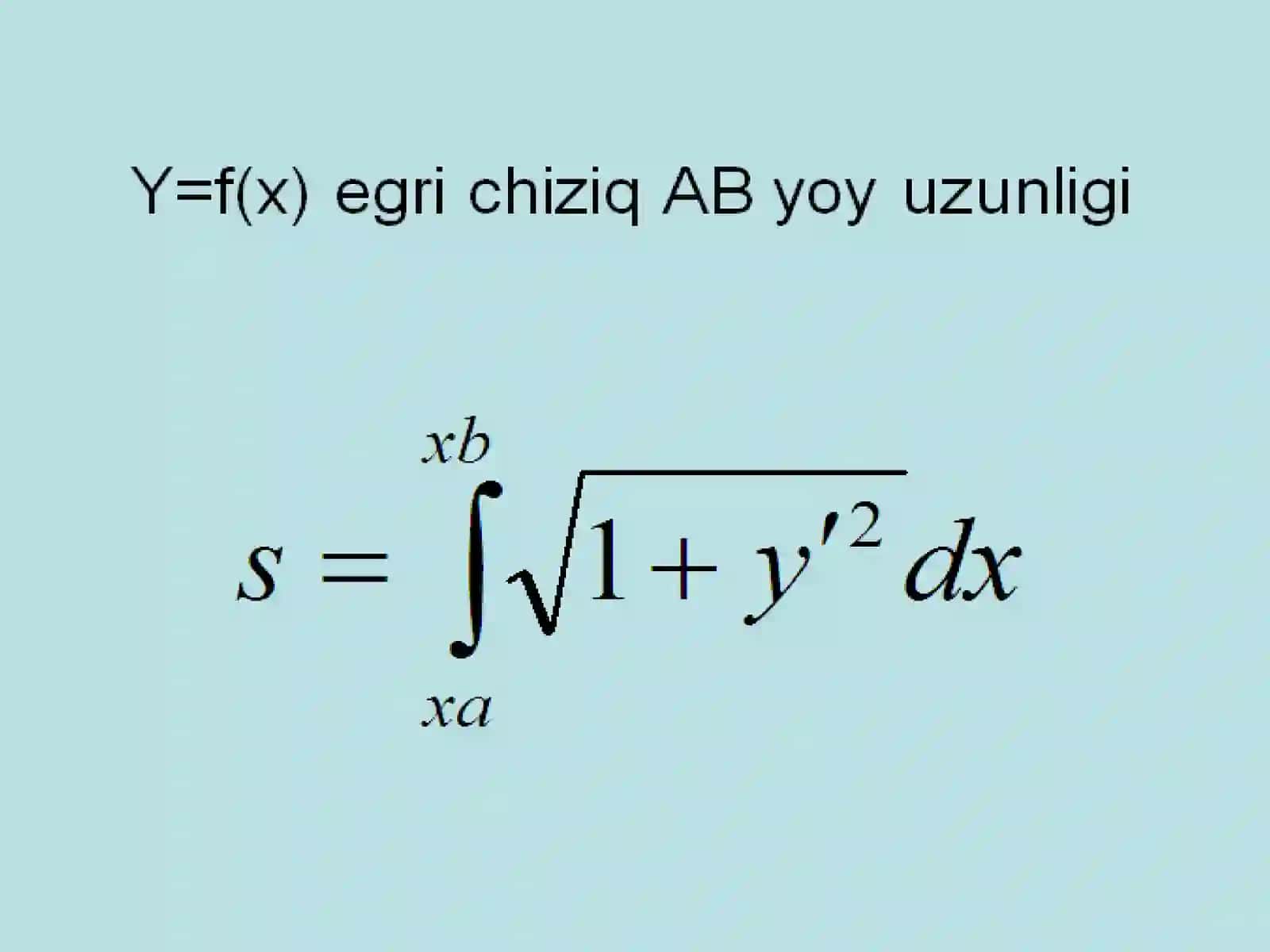 Aniq integralni yuza hisoblashga tadbiqi 4