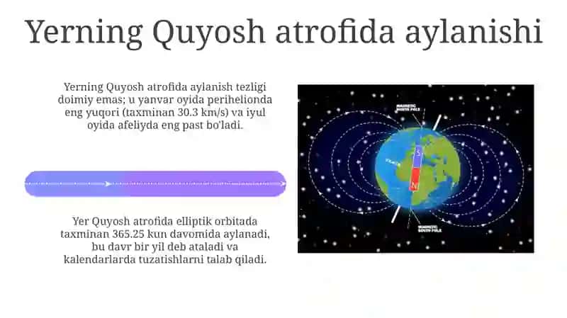 Yeruningshaklivaharakati.Yerningo‘zo‘qivaQuyoshatrofidaaylanishi 4