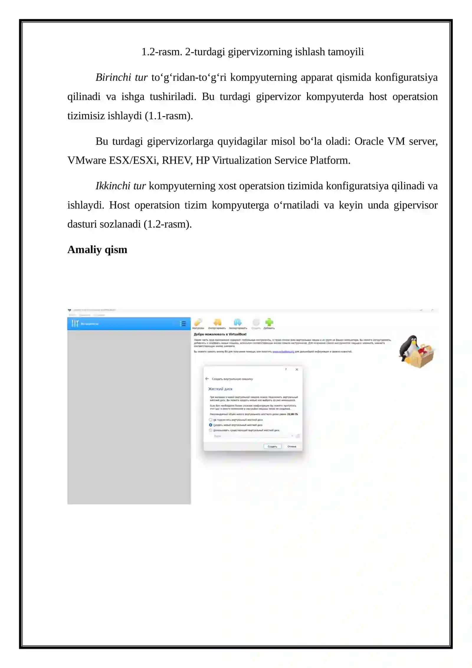Virtualizatsiya vositasini o‘rnatish va sozlash 4