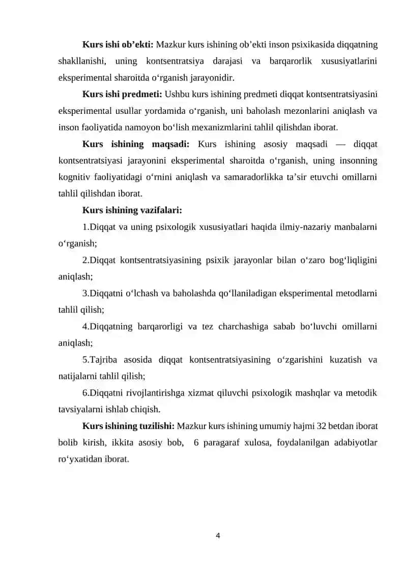 Kontsentratsiya darajasini eksperimental o'rganish 4