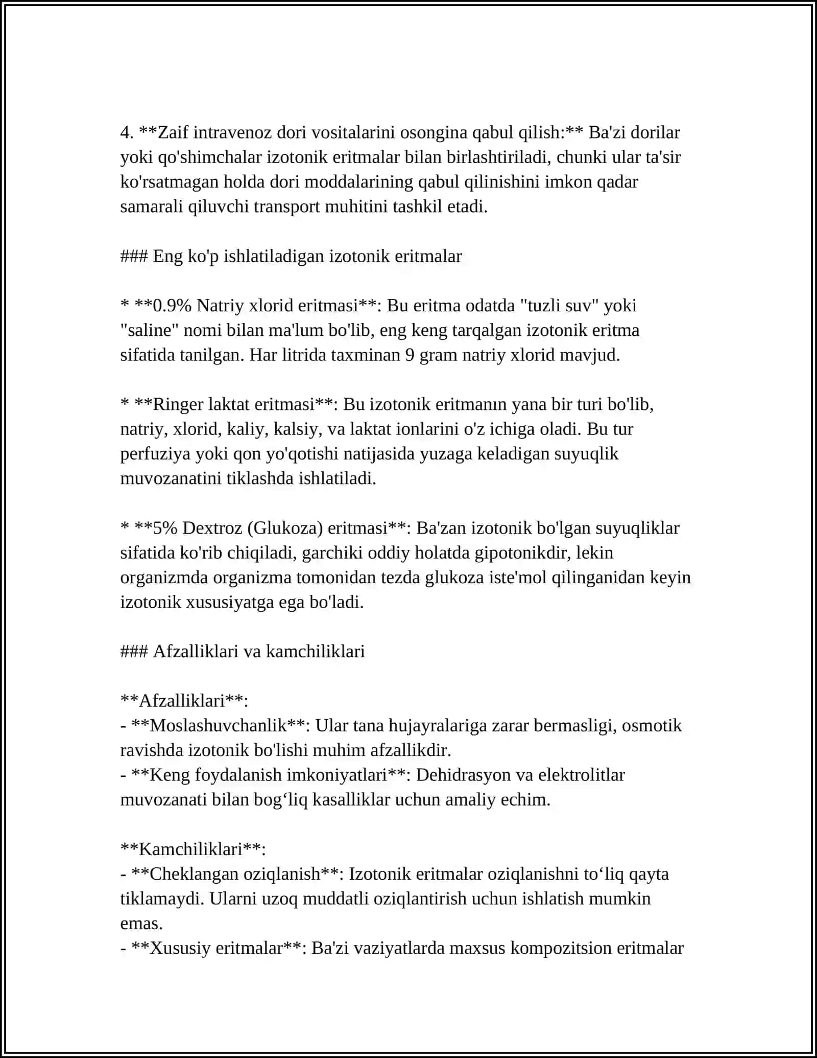 MUSTAQIL ISH Mavzu: IZOTONIK, GIPOTONIK VA GIPERTONIK ERITMALAR 4