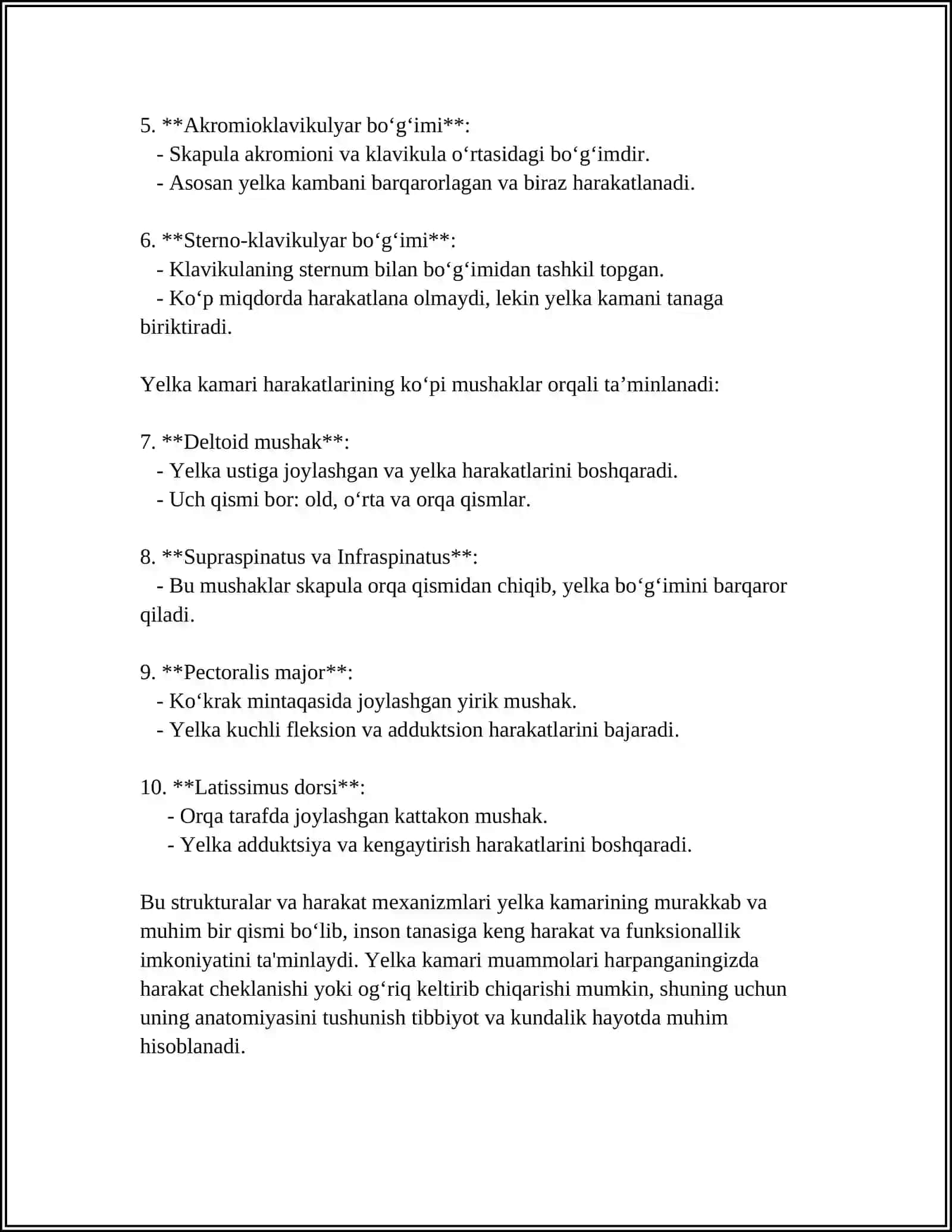 MUSTAQIL ISH Mavzu: YELKA KAMARI MUSHAKLLARI 4