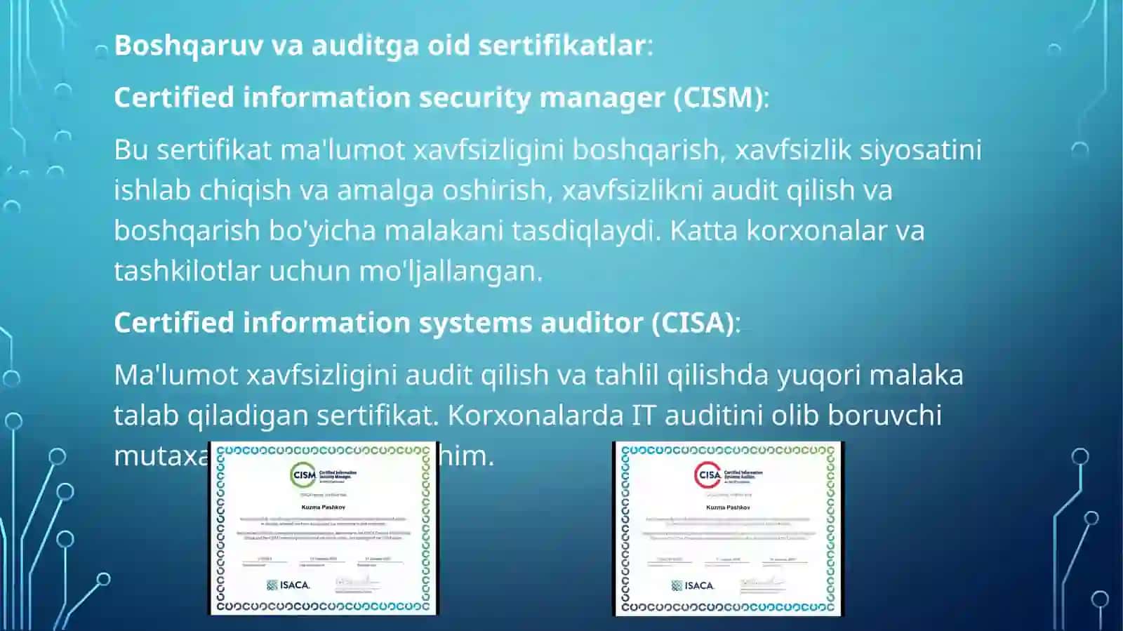 Kiberxavfsizlik sohasida mashhur sertifikatlar 4