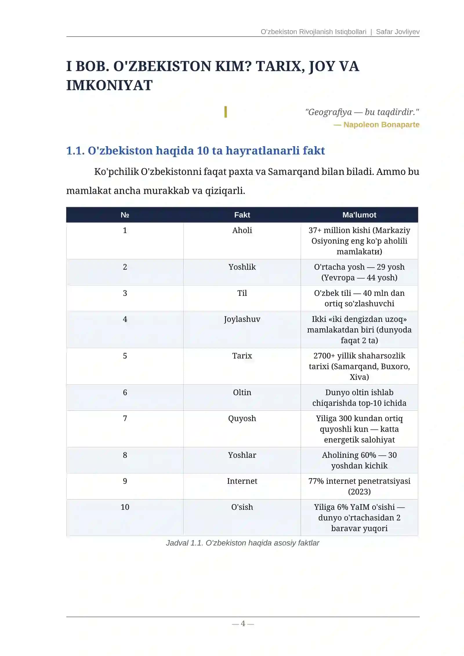 O'zbekiston Rivojlanish Istiqbollari 4