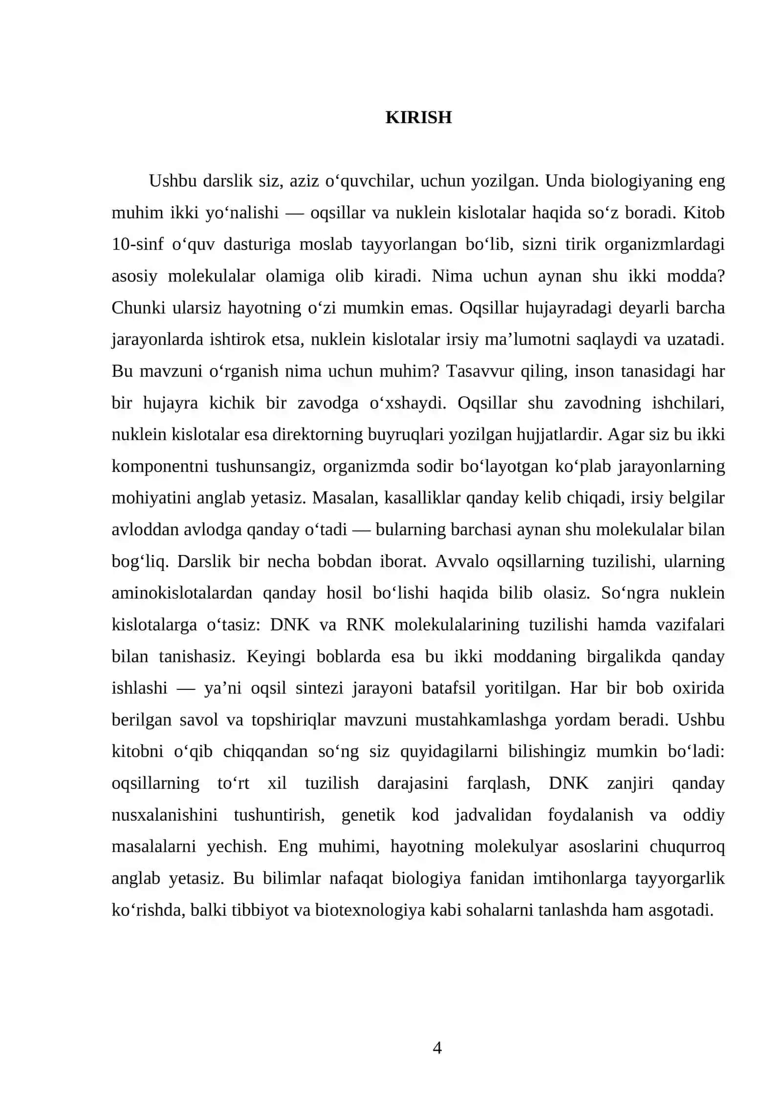 OQSILLAR VA NUKLEIN KISLOTALAR. 10 - SINF 4