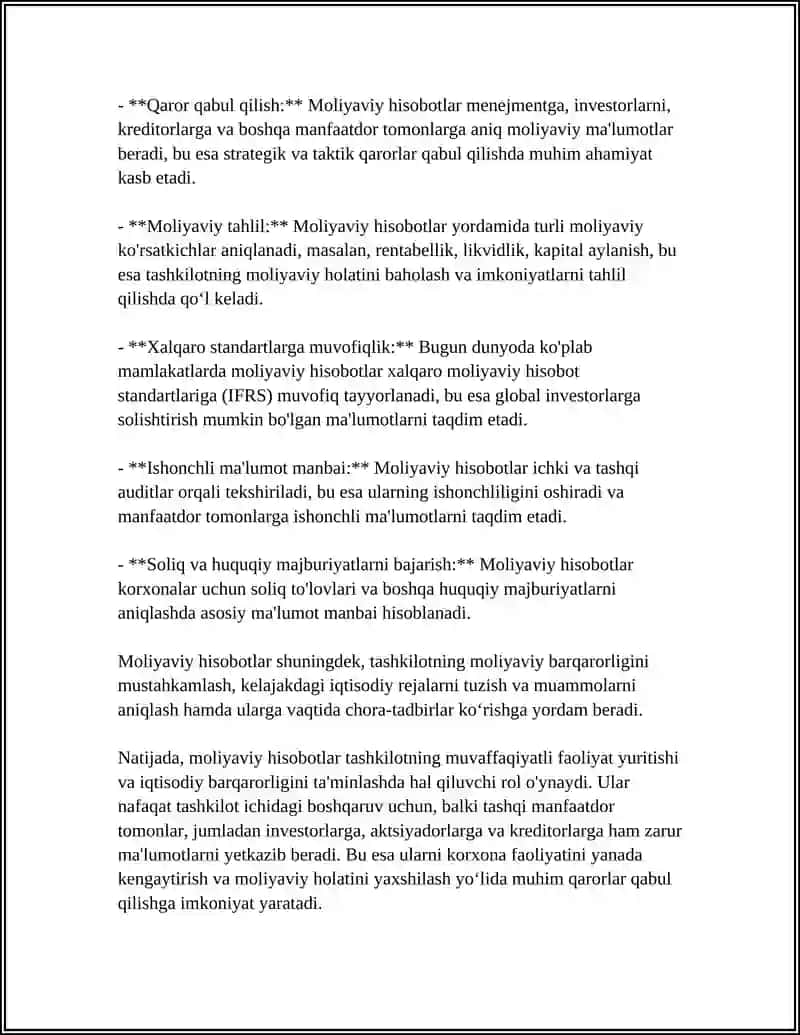 MOLIYAVIY HISOB UNING ROLI VA VAZIFALARI 4