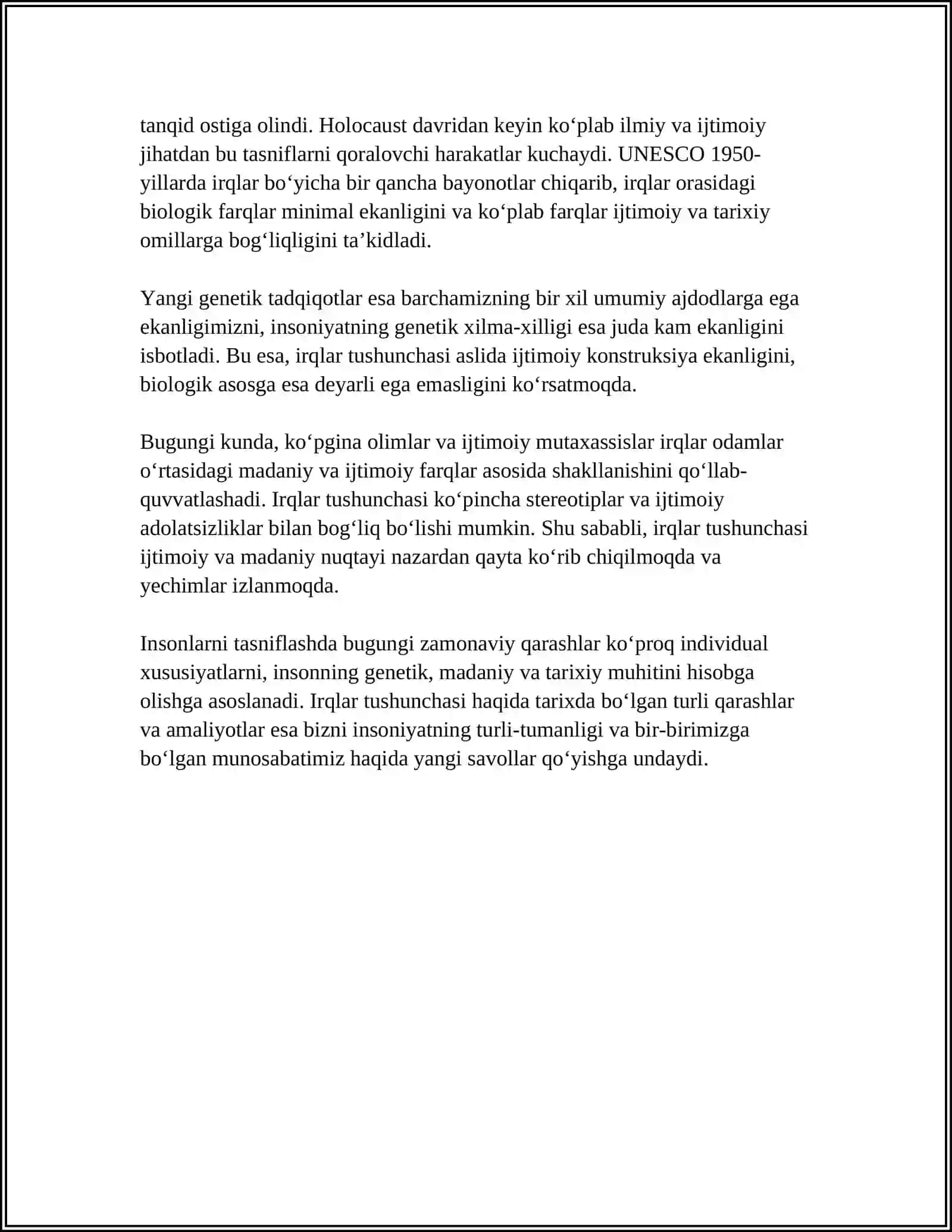 IRQLAR TOʻGʻRISIDA TUSHUNCHA 4