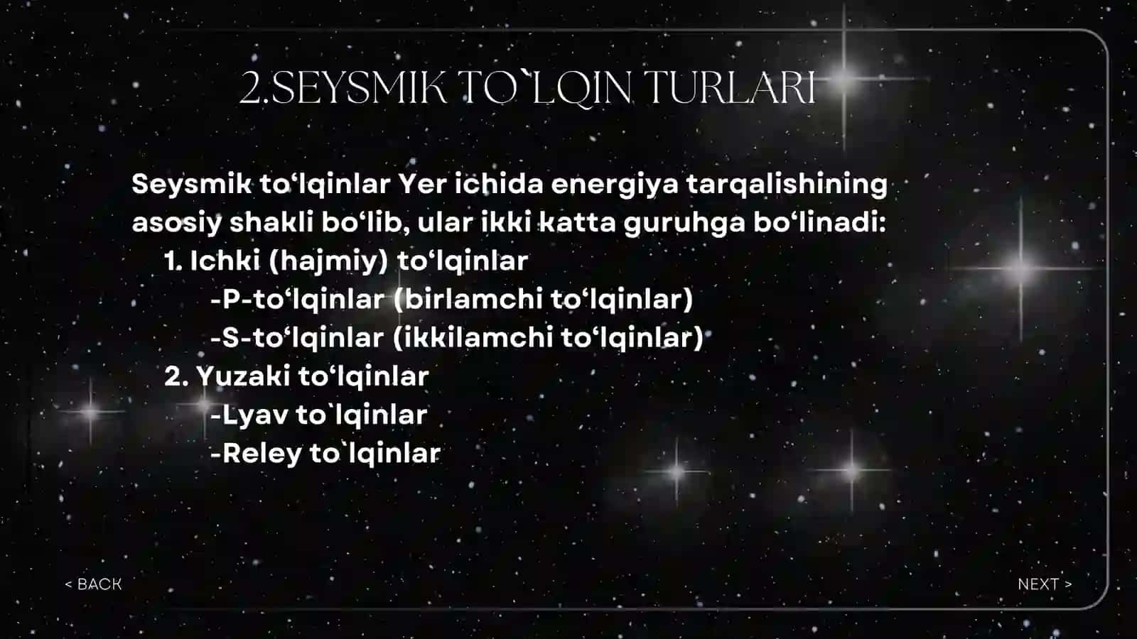 Yerdagi asosiy seysmik to'lqinlar 4