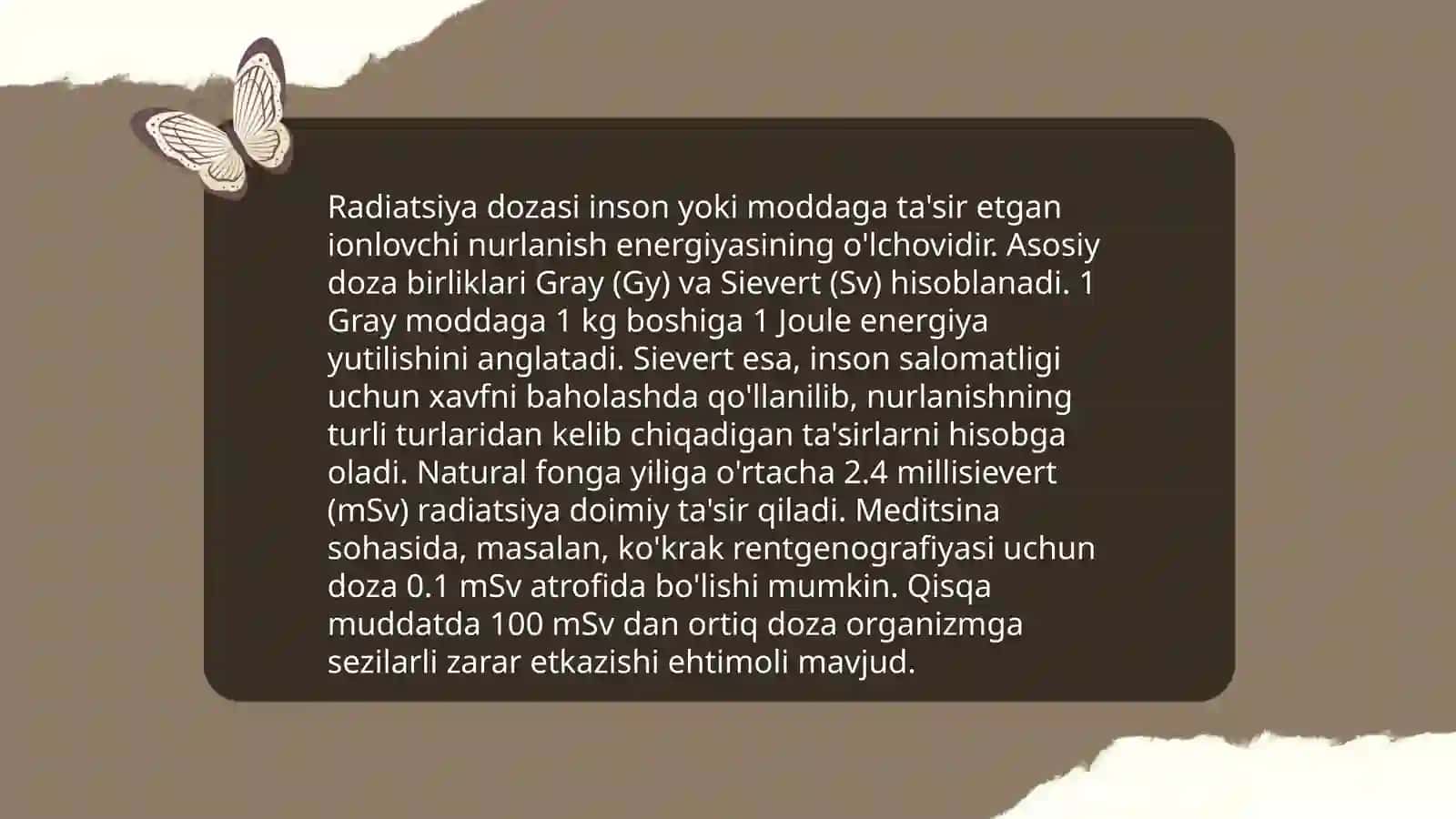 Dozimetrik birliklar haqida 4