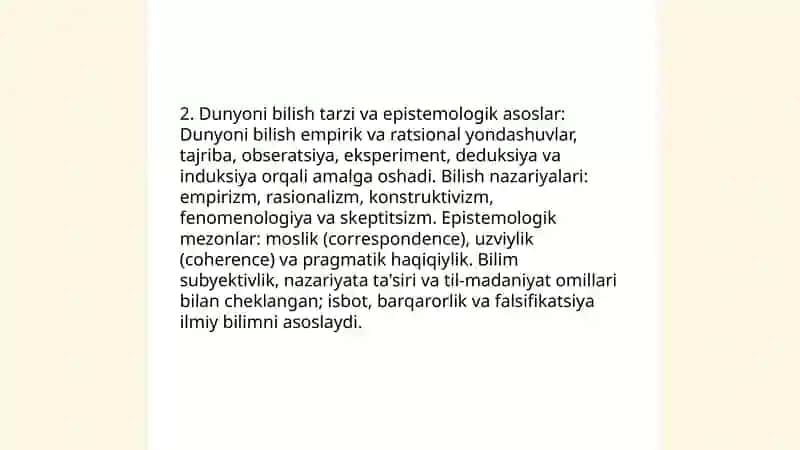 Falsafa hayot tarzi va dunyoni bilish tarzi 4