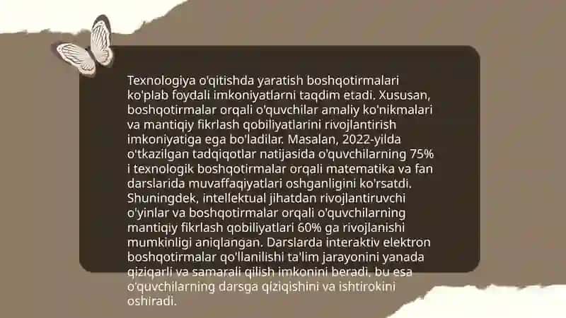 Texnologiya o'qitish metodikasi 4