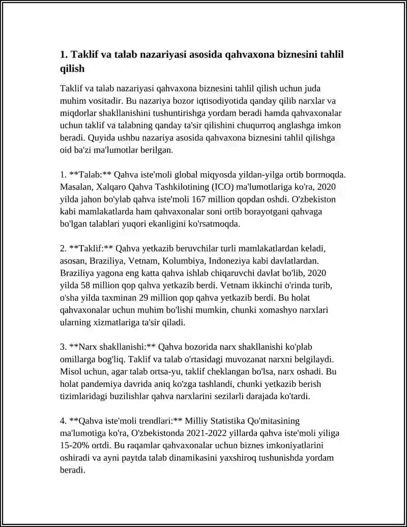 IQTISODIYOT NAZARIYASI ASOSIDA QAHVAXONA BIZNESI 4
