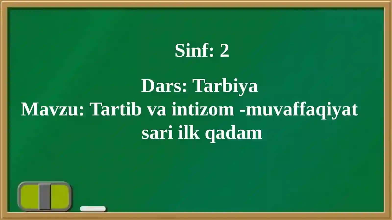 Tartib va intizom muvaffaqiyati 4