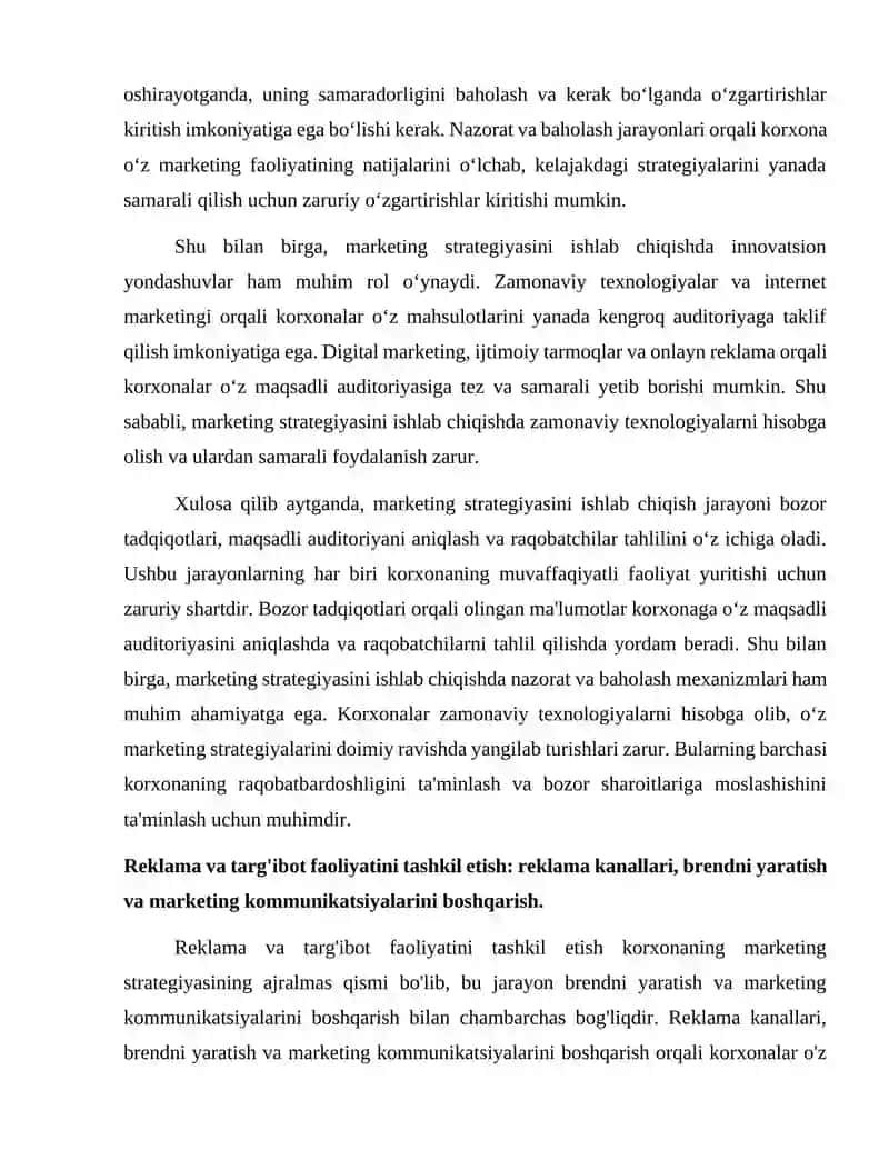 Marketing strategiyasini ishlab chiqish 4