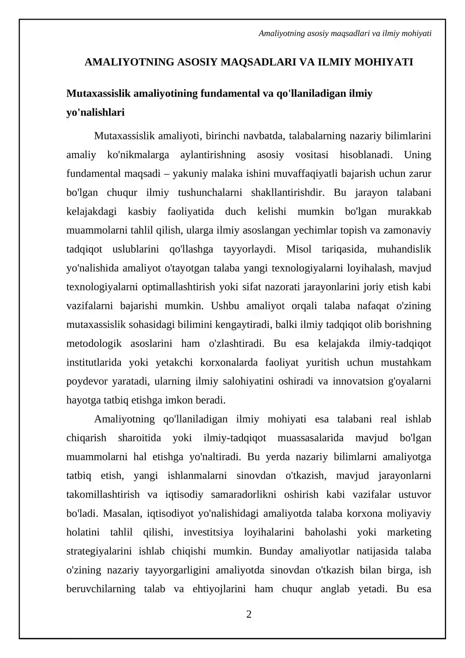 Mutaxassislik amaliyotining maqsad va vazifalari 4