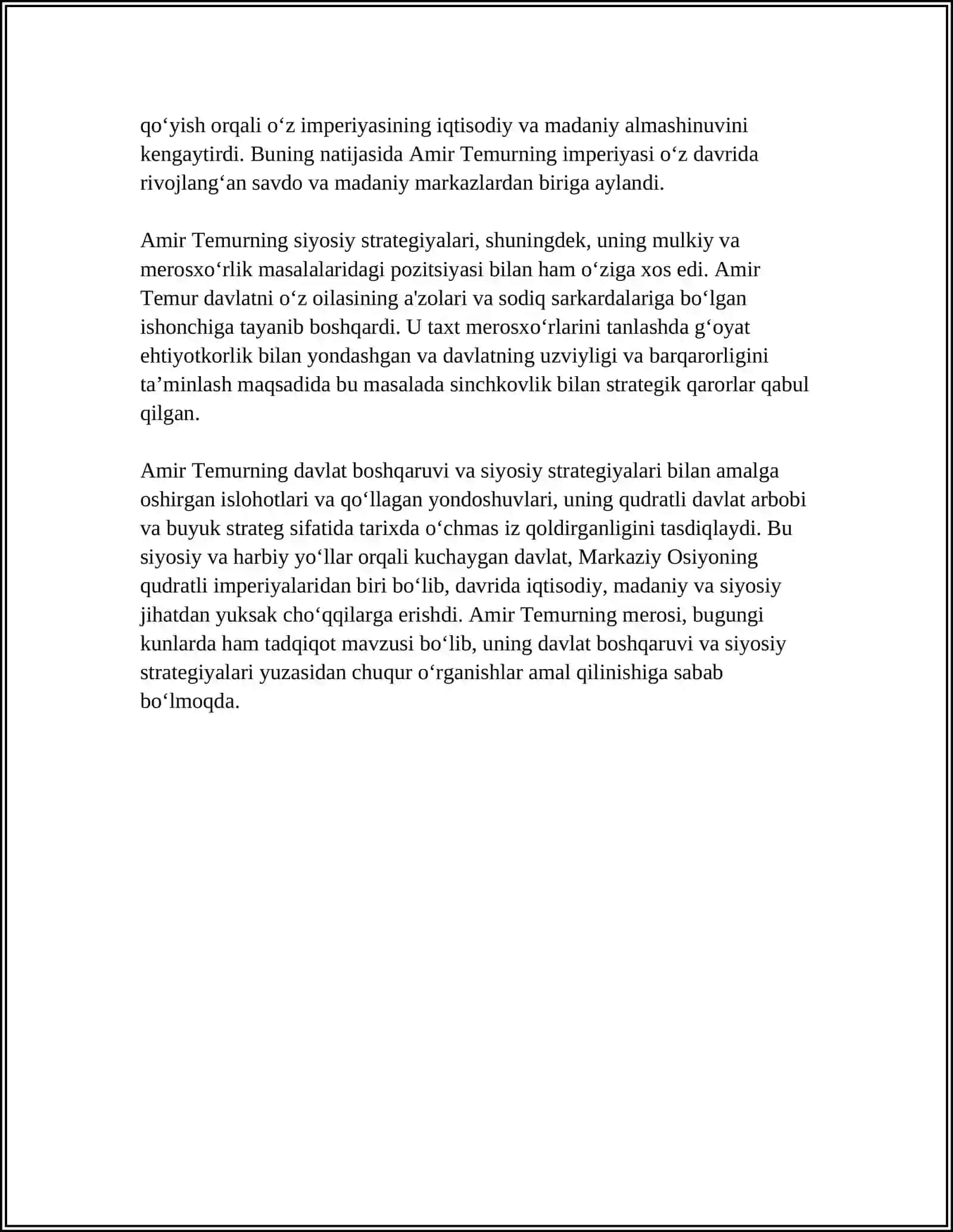 AMIR TEMUR BUYUK DAVLAT ARBOBI 4