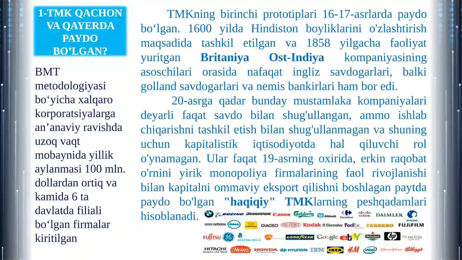 Globallashuv sharoitida transmilliy korporatsiyalar 4