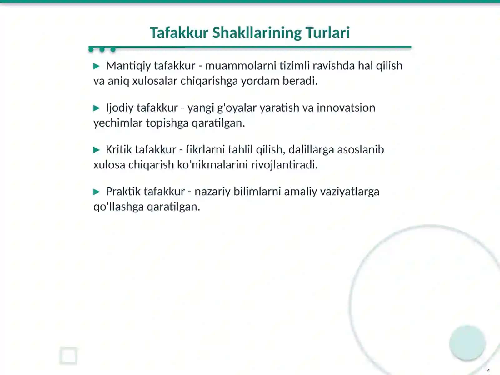 Matematika O’qitishda Tafakkur Shakllari 4