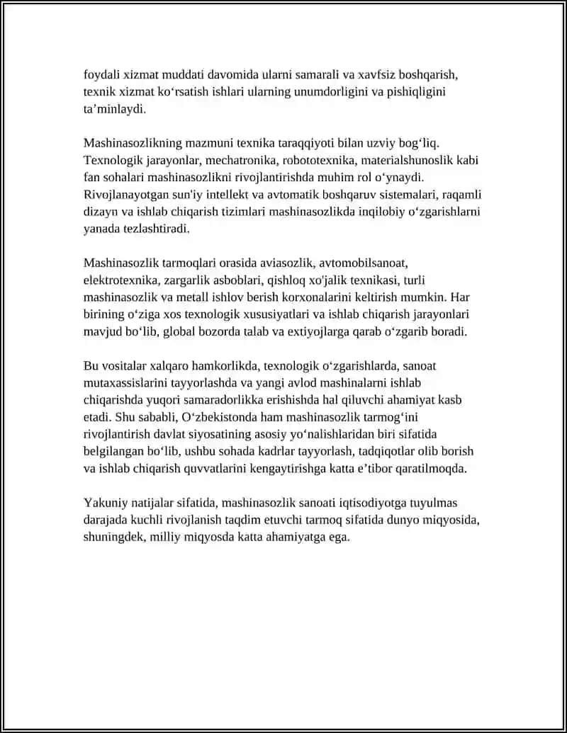 Mashinasozlikning mazmuni va kelib chiqishi 4