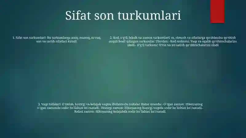 Fe'l zamon turkumlari 4