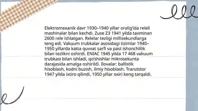 Axborot texnologiyasining rivojlanish bosqichlari 4